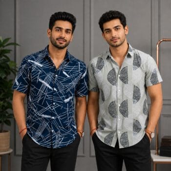 2-Piece Combo Premium Half Sleeve Printed Shirt For Men-Combo 2