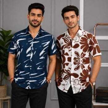 2-Piece Combo Premium Half Sleeve Printed Shirt For Men-Combo 1